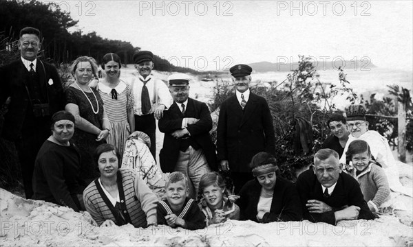 Bathing group on the beach