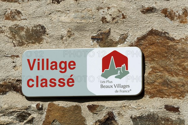 French sign of labelled Les Plus Beaux Villages de France