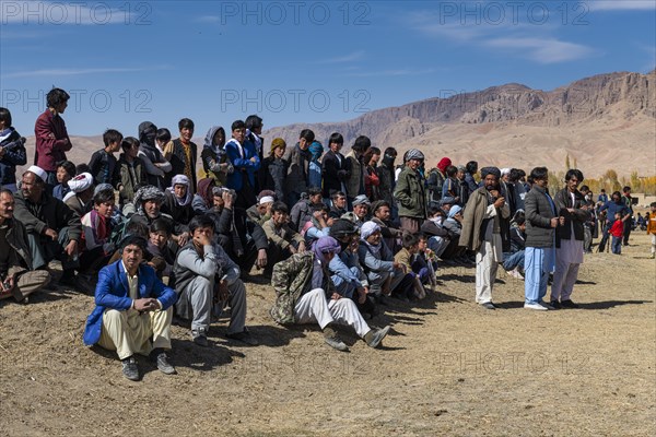 Spectators at traditional Buzkashi game