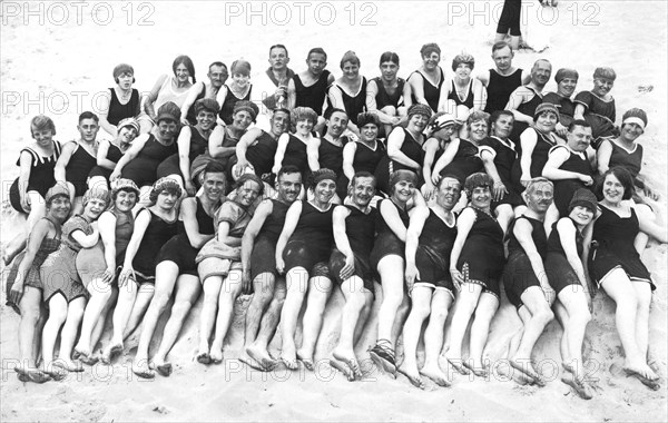 Bathing group on the beach