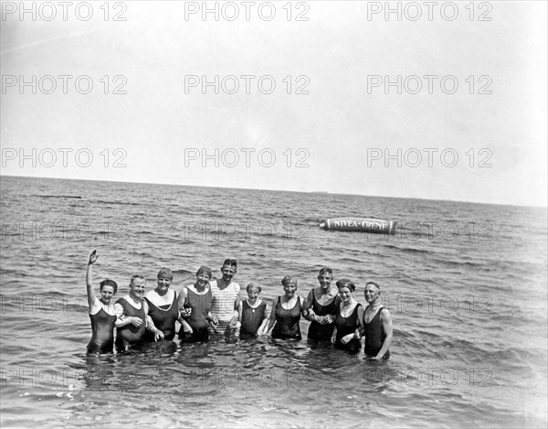 Bathing group on the beach