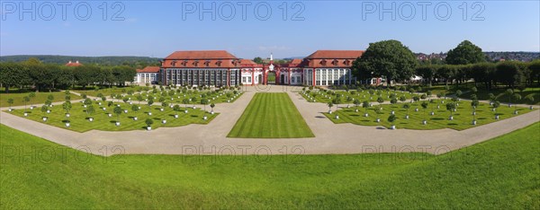 Castle garden with orange trees