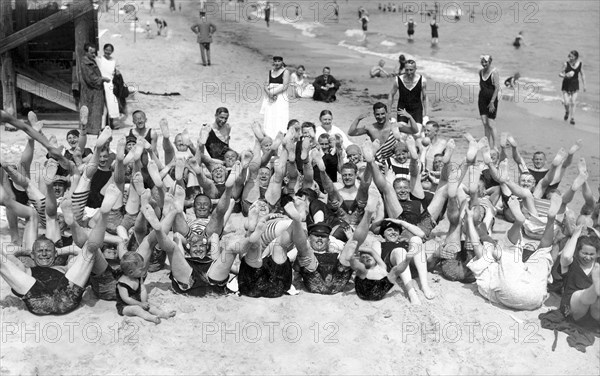 Bathing group on the beach