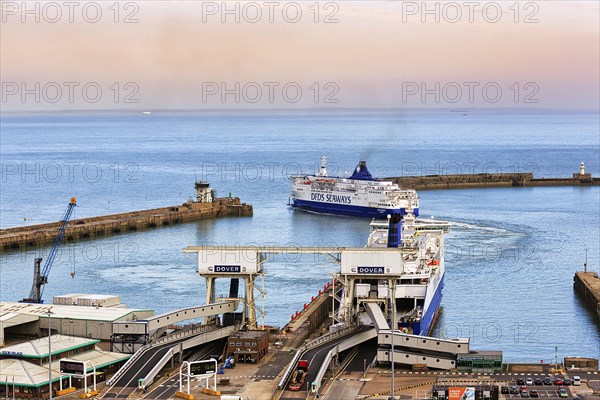 Ferry DFDS Seaways leaving ferry port