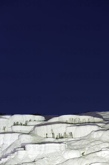 Travertines of Pamukkale by night