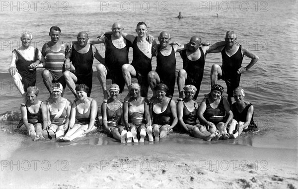 Bathing group on the beach