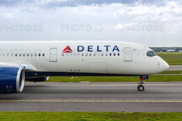 An Airbus A350-900 aircraft of Delta Air Lines with registration N512DN at Amsterdam Schiphol Airport