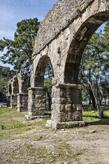 Water arches of Phaselis in the city of Antalya in Turkey