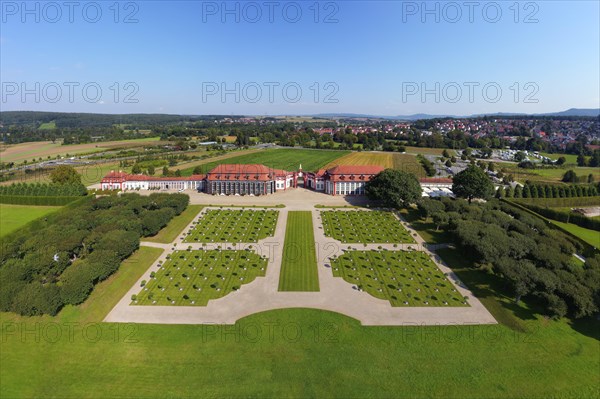 Castle garden with orange trees