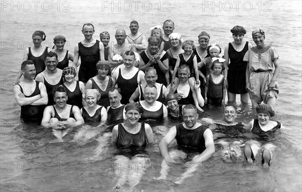 Bathing group on the beach