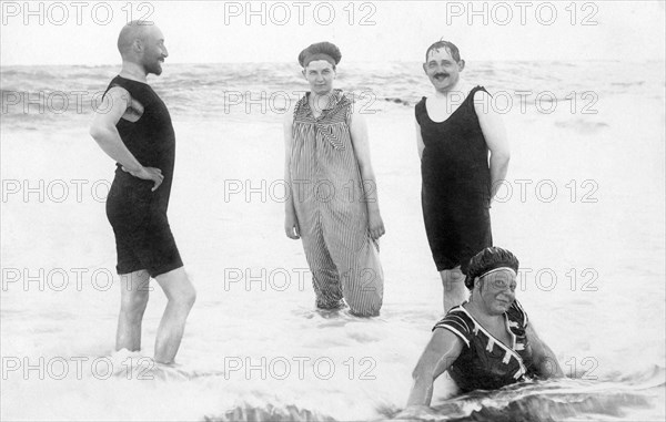 Bathing group on the beach