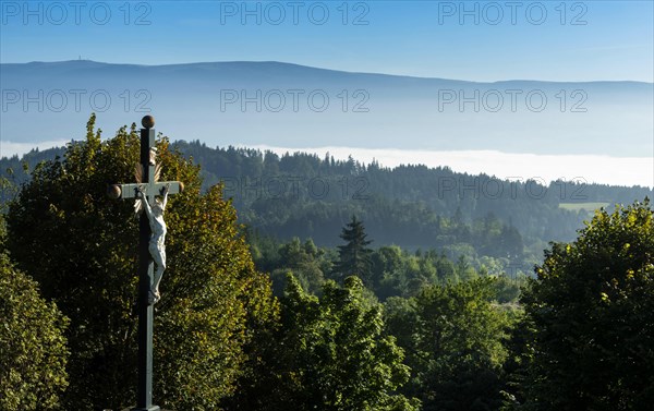 Crucifix of Le Monestier village near Ambert in Livradois-Forez Regional Nature Park