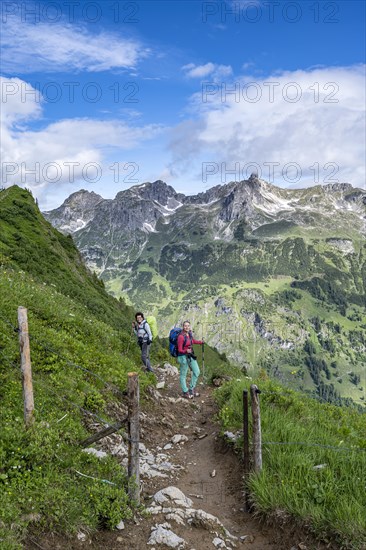 Two hikers on a hiking trail