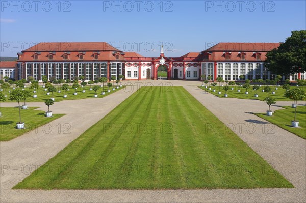 Castle garden with orange trees