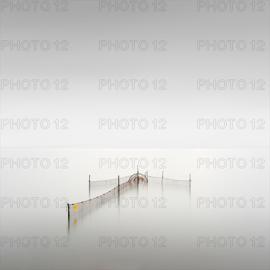 A fishing net at the dam of the Rantum basin on the island of Sylt