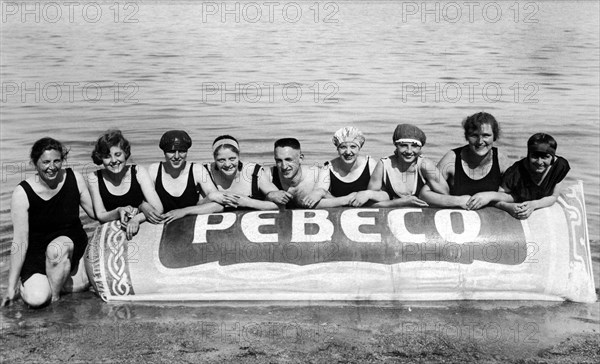 Bathing group on the beach