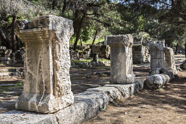 Columns on the main street of Phaselis in Antalya