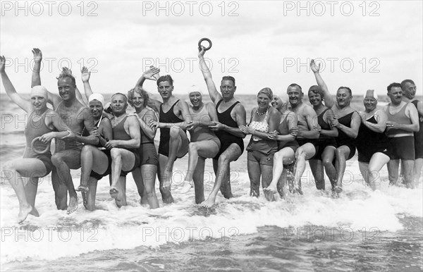 Bathing group on the beach