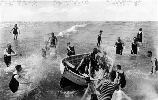 Bathing group on the beach