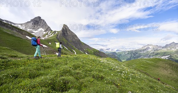 Two hikers on a hiking trail