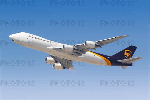 A UPS United Parcel Service Boeing 747-8F aircraft