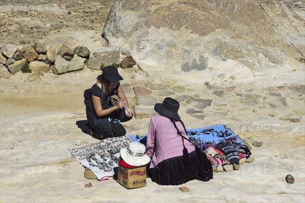 Tourist buying a souvenir