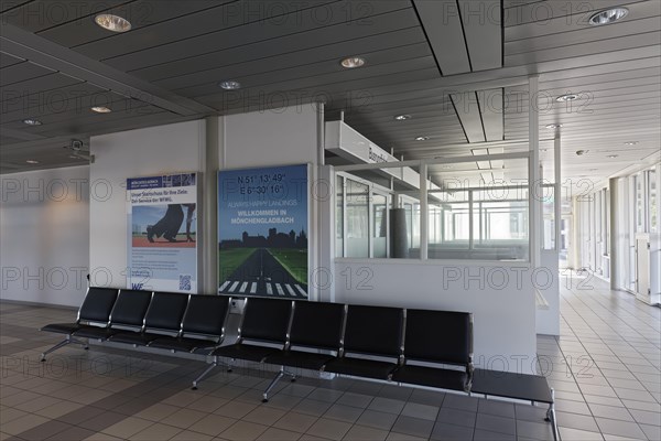 Empty waiting room with bench