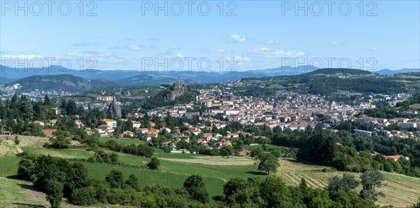 Panoramic view on Le Puy en Velay city