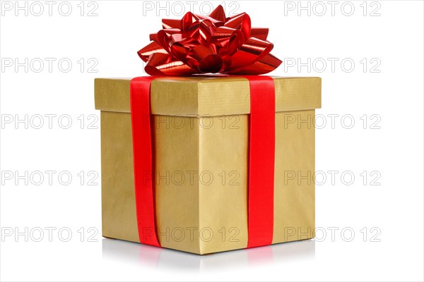 Gift birthday christmas birthday gift box gold golden cut out isolated