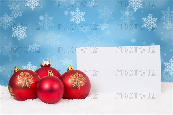 Red Christmas Balls Christmas Card Wish List Wishes copy space Copyspace Copy Space