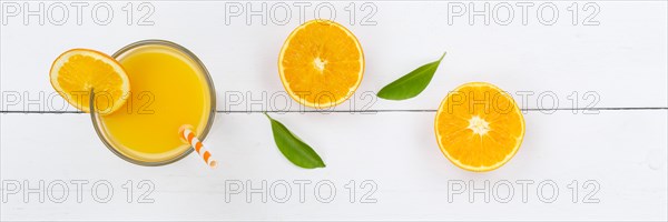 Orange juice orange juice drink fruit juice from above panorama