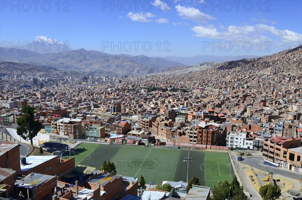 Football pitch in the sea of houses of the capital