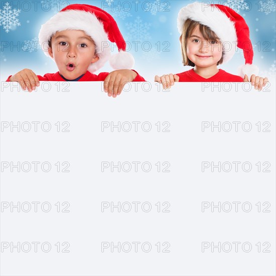 Christmas Children Santa Claus Christmas Card Square copy space Copyspace Copy Space