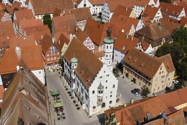 View from the tower Daniel of St. George's Church over the old town with the town hall