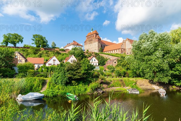 View across the moat to St. Mary's Cathedral