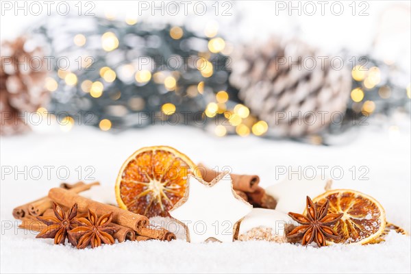 Christmas Cookies Christmas Cookies Pastry Text Free Space Copyspace Cinnamon Cinnamon Star Decoration Snow