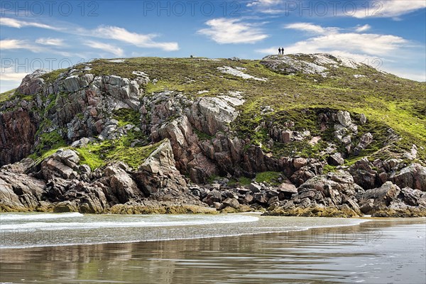 Bay with rocks and sandy beach