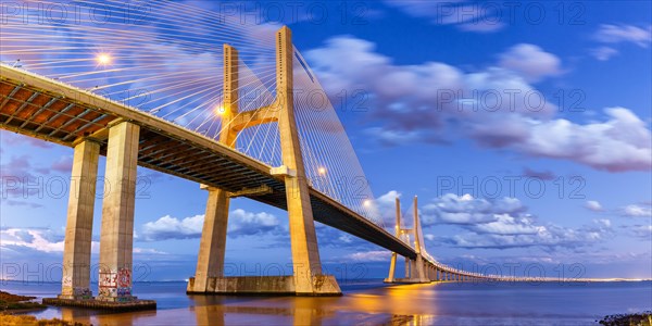 Lisbon Bridge Ponte Vasco da Gama over River Tagus Panorama Travel Travel City in Lisbon