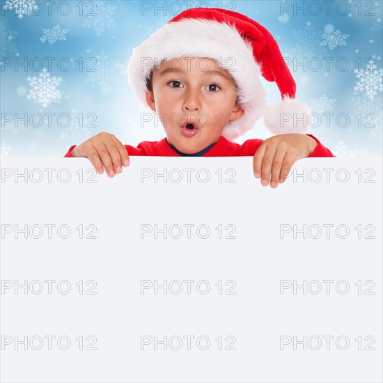 Christmas Child Santa Claus Christmas Card Text Free Space Copyspace Square Surprised Surprise Copy Space