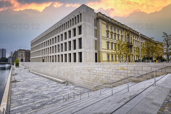 River promenade and Spree terraces at the new Berlin Palace or Humboldt Forum