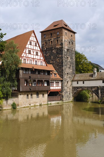 Weinstadel and Henkersteg on the River Pegnitz