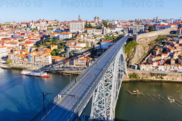 Porto with bridge Ponte Dom Luis I over river Douro travel travel city in Porto