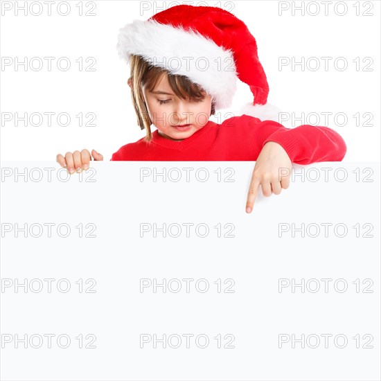 Christmas Child Girl Father Christmas Show Square Sign copy space Copyspace Freisteller Freiraum