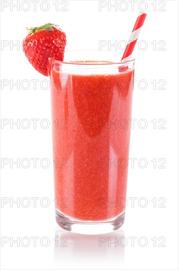 Strawberry Smoothie Fruit Juice Drink Juice Strawberry in Glass cut out Isolated