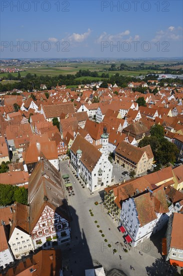 View from the tower Daniel of St. George's Church over the old town with the town hall