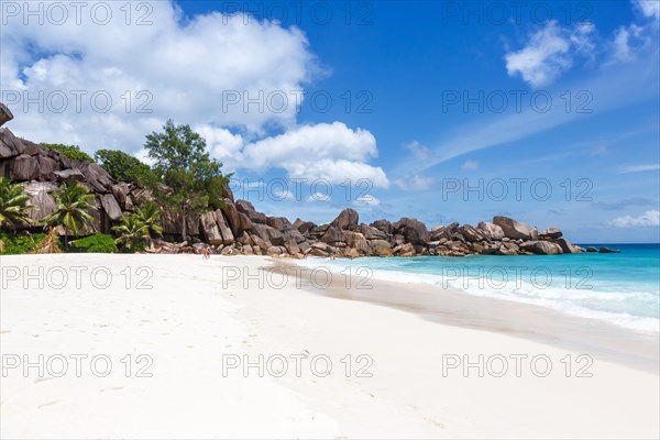 Grand Anse Beach on La Digue Island Sea Holiday Vacation Travel in the Seychelles