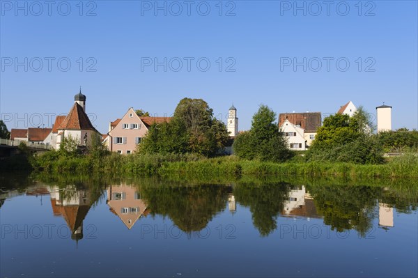 Town view at the river Woernitz