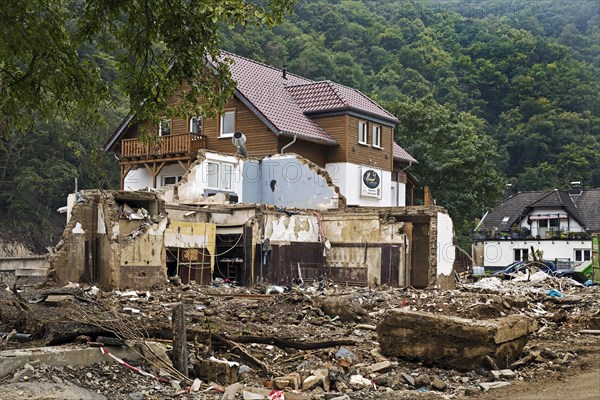 Destroyed hotel and restaurant Kleinod im Ahrtal