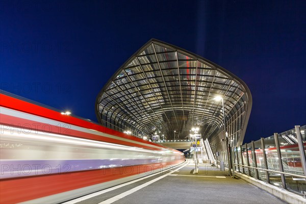 S-Bahn train Deutsche Bahn stop Elbbruecken station in Hamburg