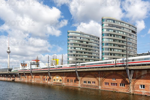 ICE 2 train of Deutsche Bahn DB at Jannowitzbruecke in Berlin